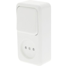 Combinatie van schakelaar en stopcontact voor wandmontage