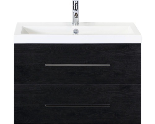 SANOX Badkamermeubelset Straight met wastafel 80 cm black oak