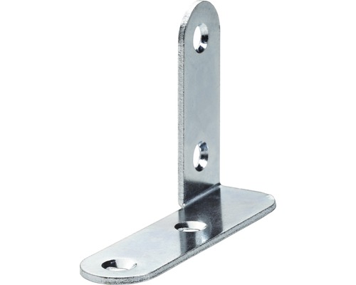 HETTICH Metalen hoek rechts 45x60x16 mm verzinkt, 25 stuks Hoekverbinder van metaal met gaten voor bevestiging