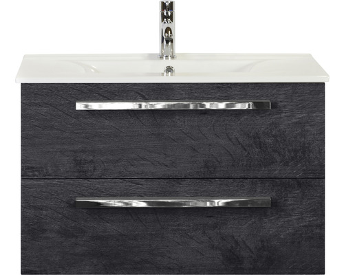 SANOX Badkamermeubelset Seville met keramische wastafel 81 cm black oak