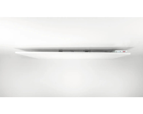 Plafondverwarming met bedieningspaneel aan een plafond