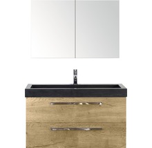 Wastafelcombinatie met spiegelkast, wastafel en twee laden