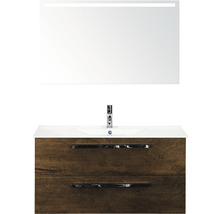 Wastafelcombinatie met wastafel, onderkast en spiegel met verlichting