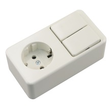 BERKER Opbouw combinatie wandcontactdoos (wcd) RA 1-voudig + serieschakelaar polarwit
