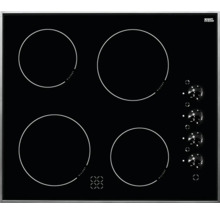 Keramische kookplaat met vier kookzones en bedieningsknoppen