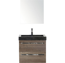 Wastafelmeubel met spiegel voor de badkamer.