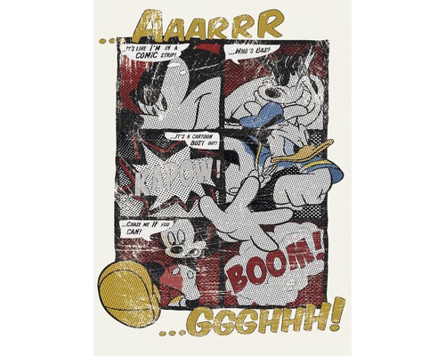 KOMAR Fotobehang papier 4-421 Disney Edition 4 Mickey's Great Escape 184x254 cm Comicmotief met Donald Duck en Mickey Mouse in pop-artstijl