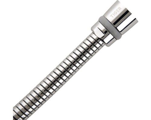 Flexibele doucheslang van metaal met Tiger logo