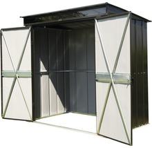 Metalen tuinkast met open deuren