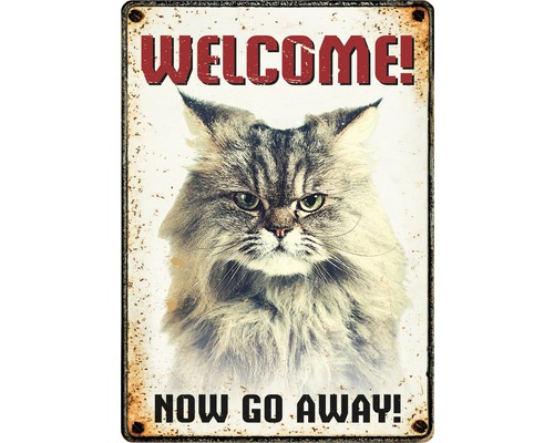 Metalen bord Grumpy cat 21x14,8 cm