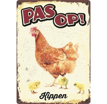 Waarschuwingsbord met hen en kuikens motief