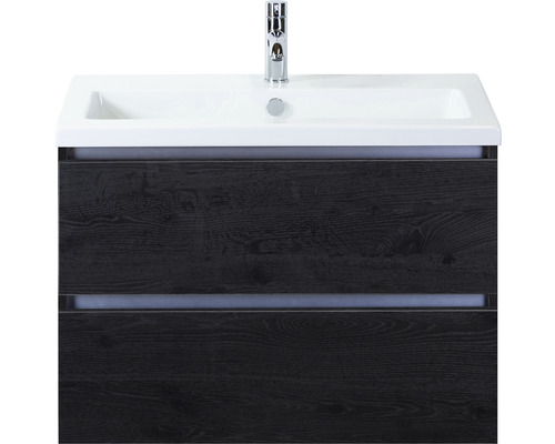 SANOX Badkamermeubelset Vogue met wastafel 81 cm black oak