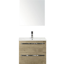 Wastafel met onderkast en spiegel voor de badkamer