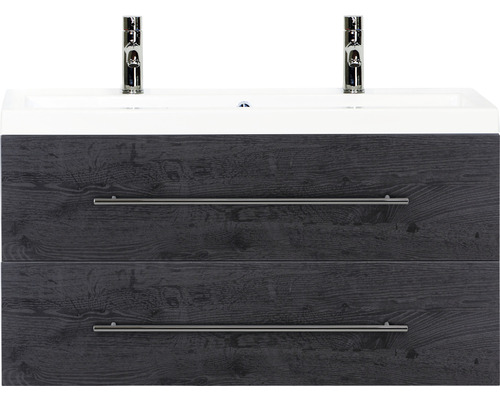 SANOX Badkamermeubelset Straight met wastafel 100 cm black oak