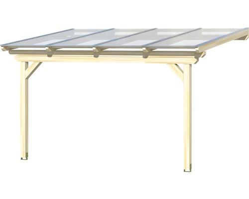 Houten carport met transparant dak