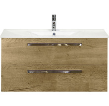 SANOX Badkamermeubelset Seville met wastafel 101 cm natuur eiken