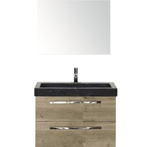 Wastafelcombinatie met spiegel, wastafel, kraan en onderkast