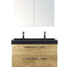 Badkamer wastafelcombinatie met spiegel, wastafel en onderkast