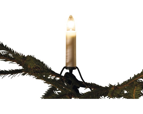 Kerstboomkaars met klem op dennenboomtak