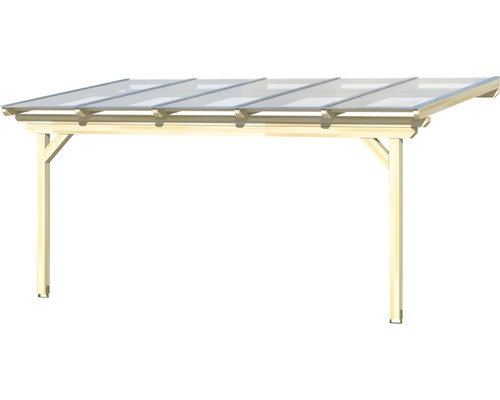 Houten carport met transparant dak