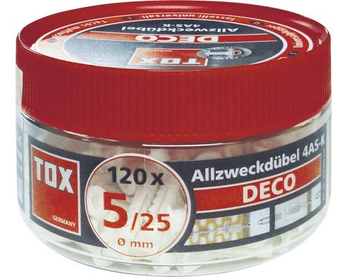 TOX Allzweckdübel 5/25 in transparante doos met rode deksel, 120 stuks