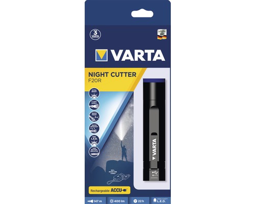 Verpakking van de Varta Night Cutter F20R led zaklamp