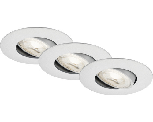 BRILONER LED Inbouwspot set 7048 Ø 90 mm chroom mat, 3 stuks