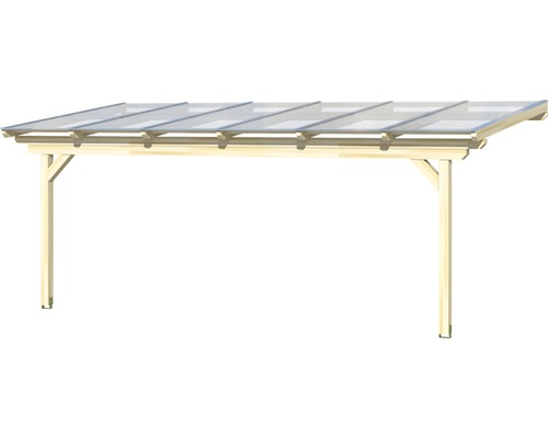 Houten carport met transparant dak