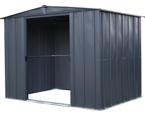 Deuba Metalen Tuinhuis – Verzinkt, 8 M² / 14,7 M³ – Met Schuifdeuren En Fundering – Kleur Antraciet