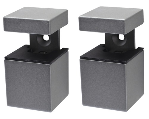 DURALINE Plankdrager clip Kubus Mini mat zilver, 2 stuks