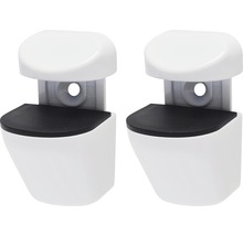Twee witte plankdragers