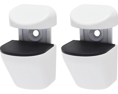 Twee witte plankdragers