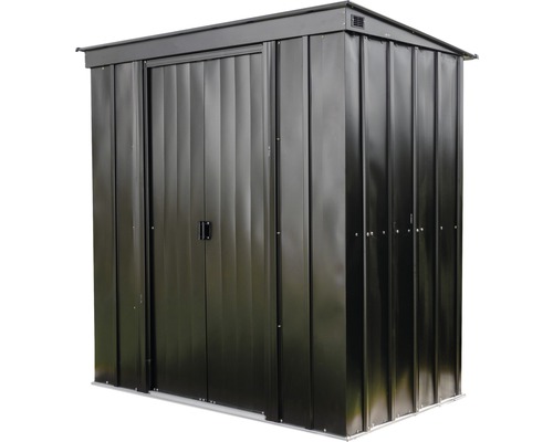 Metalen tuinhuis met dubbele deur voor de tuin