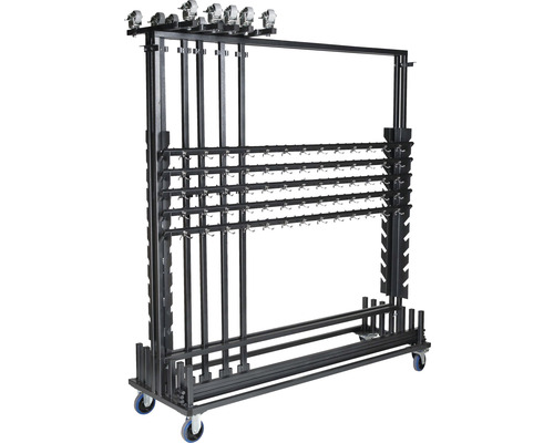 Mobiele gereedschapsopslag met haken en wielen voor werkplaatsbenodigdheden