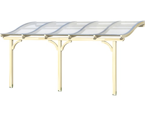 Houten carport met transparant dak