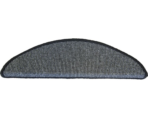 Trapmat Tobago antraciet 20x56 cm Halfronde trapmat van textiel