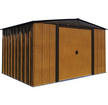 Metalen tuinhuis met houteffect