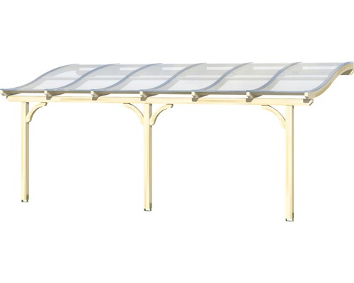 Carport met transparant dak en houten frame