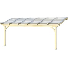 Houten carport met transparante dakbedekking