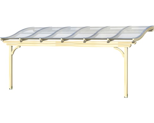 Houten carport met transparante dakbedekking