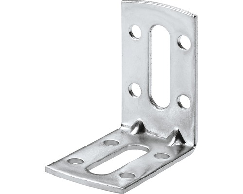 HETTICH Hoekverbinder verstelbaar 50x55x30 mm verzinkt, 10 stuks Hoekverbinder met gaten en sleufgaten van metaal