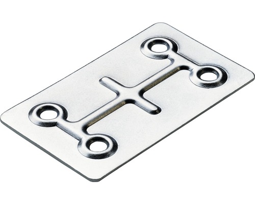 HETTICH Verbindingsplaat 66x40 mm verzinkt, 20 stuks Metalen plaat met vier gaten voor bevestiging