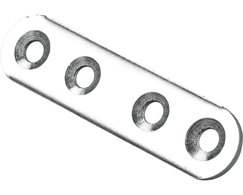 HETTICH Verbindingsplaat ovaal 60x15 mm verzinkt, 50 stuks Metalen verbindingsstuk met vier gaten