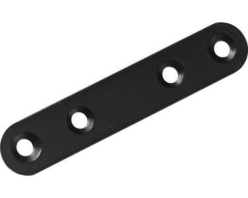 HETTICH Verbindingsplaat ovaal 80x15 mm zwart, 50 stuks Metalen verbindingsstuk met vier gaten