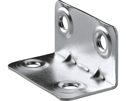 HETTICH Versterkingshoek 20x20x37 mm verzinkt, 30 stuks Hoekverbinder van metaal met gaten voor bevestiging