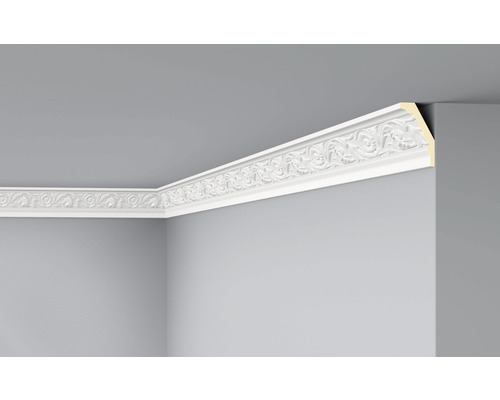 DECOFLAIR Sierlijst plafond F5 8x5x200 cm Kamerzicht met sierlijst aan het plafond