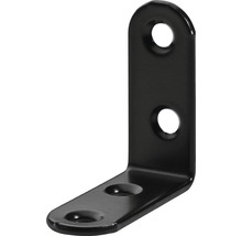 Zwarte hoekverbinder met montagegaten