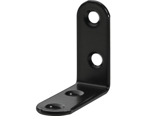HETTICH Stoelhoek 40x40x15 mm zwart, 25 stuks Zwarte hoekverbinder met montagegaten