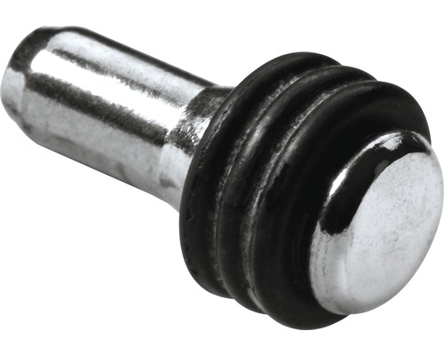 HETTICH Glasplaatdrager Ø 5 mm vernikkeld, 50 stuks Metalen nippel met rubberen afdichting