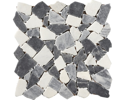 Mozaïektegel natuursteen Carrara grey 30x30 cm-0